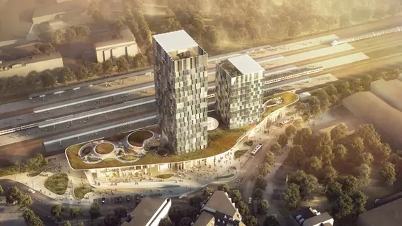 Entwurf für den Bahnhof Diebsteich vom dänischen Architekturbüro CF Møller. | CF Møller Entwurf für den Bahnhof Diebsteich vom dänischen Architekturbüro CF Møller.