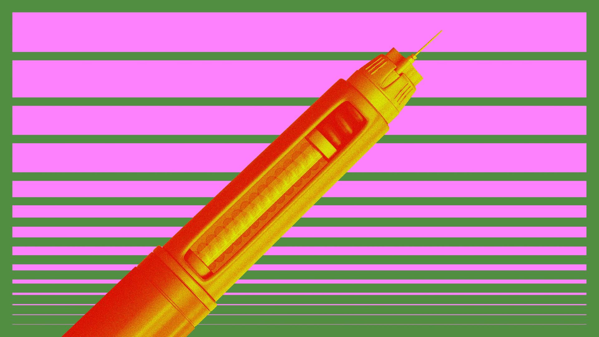 Künstlerische Darstellung einer Spritze vor pinkfarbenem Hintergrund | NDR/Studio Veh