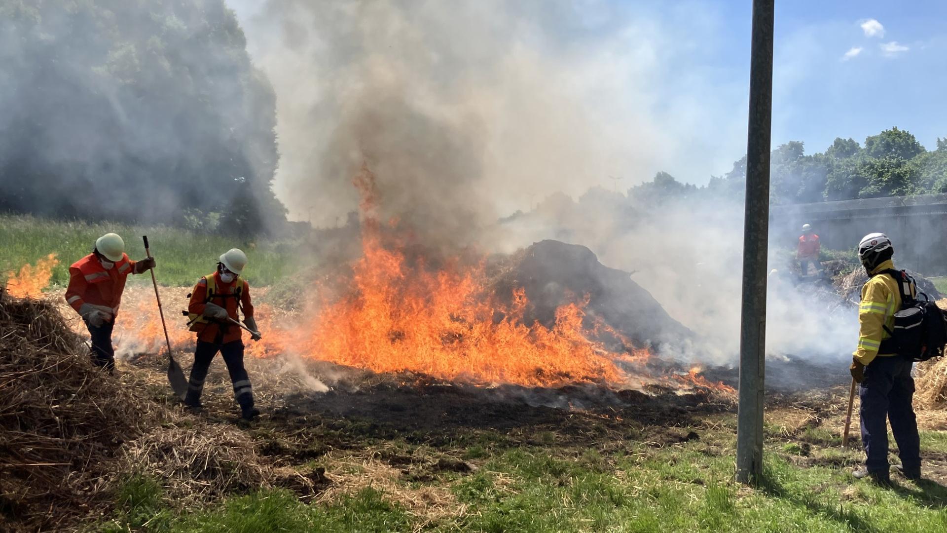 Feuerwehrleute löschen einen Brand in der Jugendanstalt Hameln. | NDR, Rafael Hein
