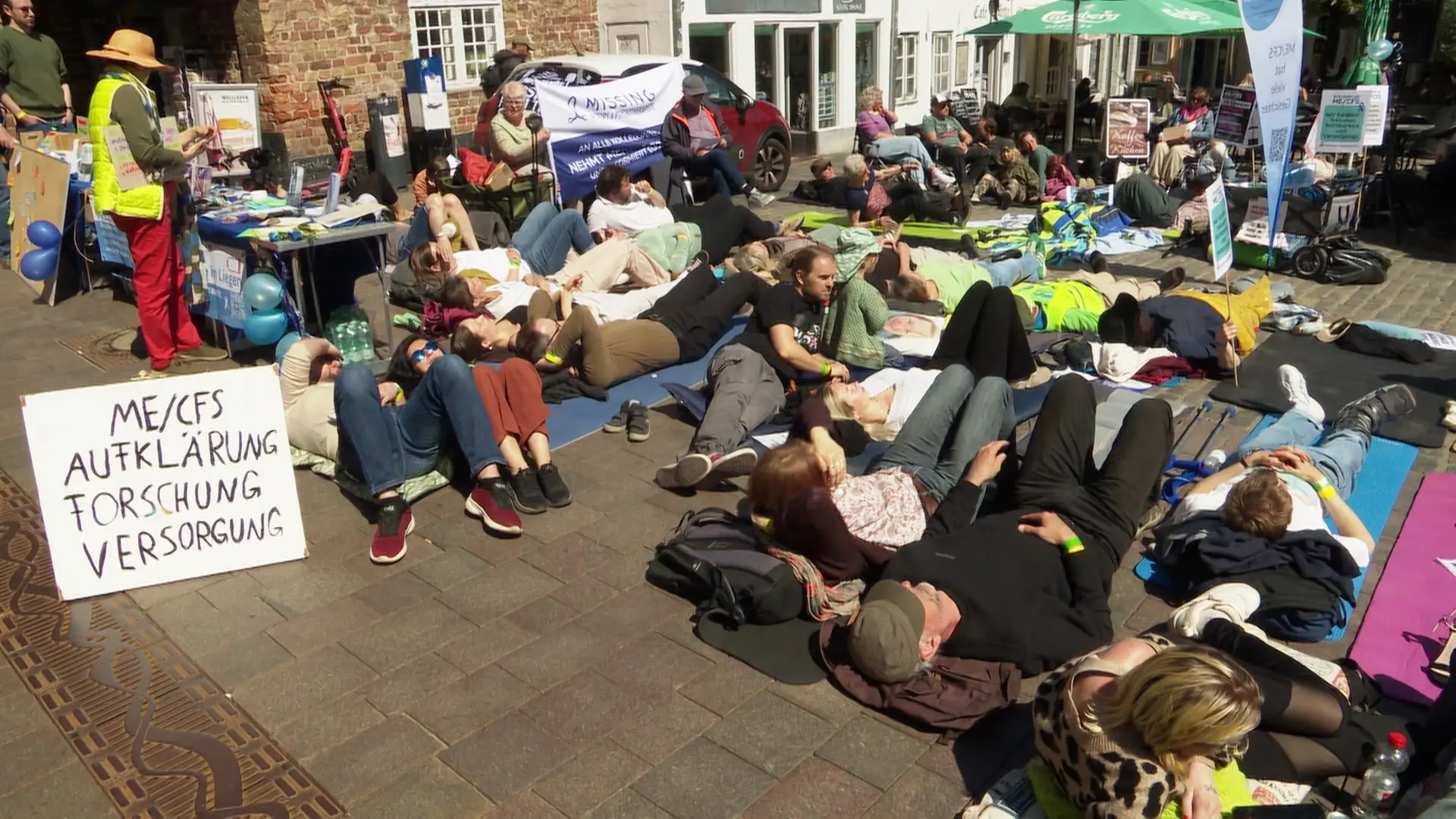 Demos machen auf Chronisches Fatigue-Syndrom aufmerksam