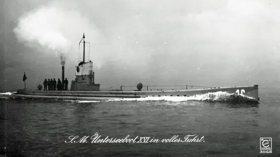 U 16: Feldpostkarte von Georg Cording, Kriegsschauplatz Nordsee vom 1. Juni 1915 nach Mariechen Westerholt, Osternburg im Großherzogtum Oldenburg