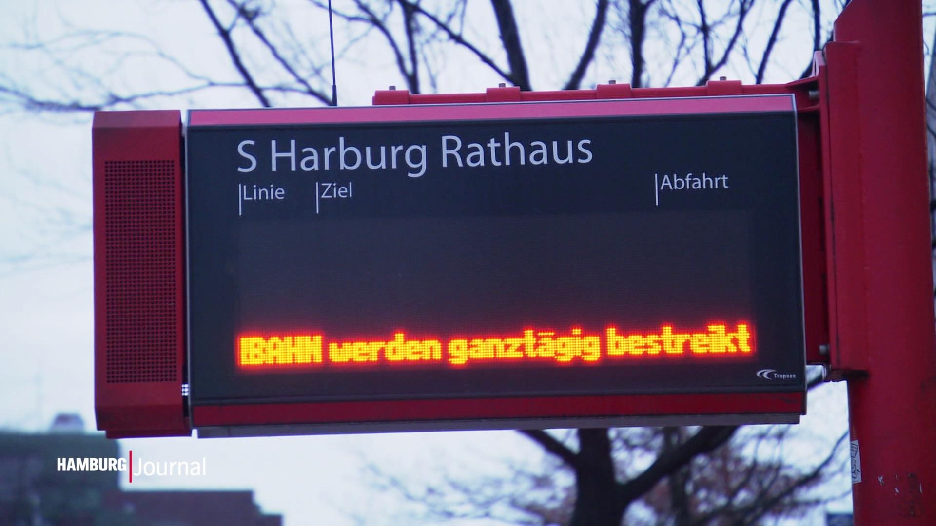 Digitalanzeige der S-Bahn mit der Information, dass die Bahnen 
