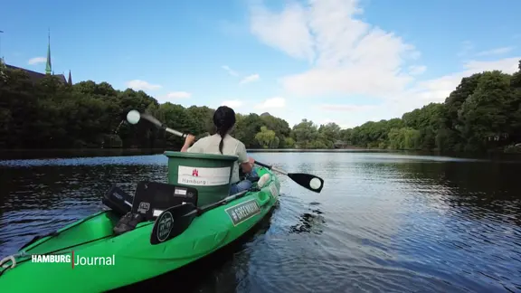 Mit dem Green Kajak auf der Alster.