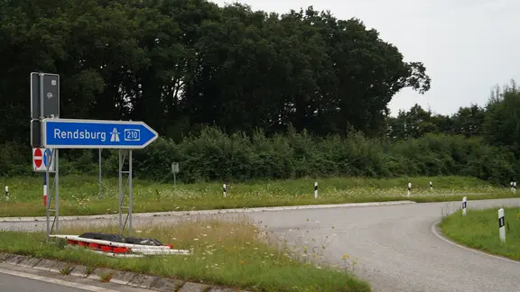 Die Autobahnauffahrt der A210 Richtung Rendsburg.