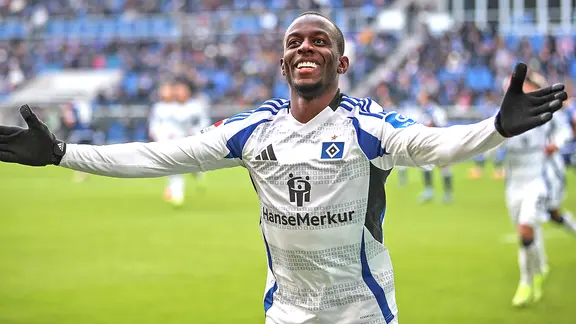 Jubel bei Jean-Luc Dompe vom Hamburger SV