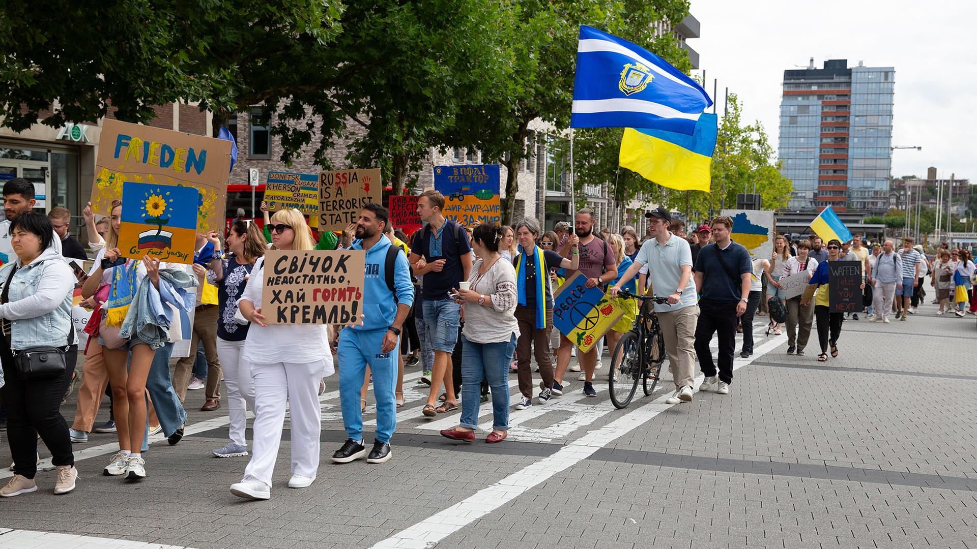 Solidaritätskundgebungen für die Ukraine in Schleswig-Holstein