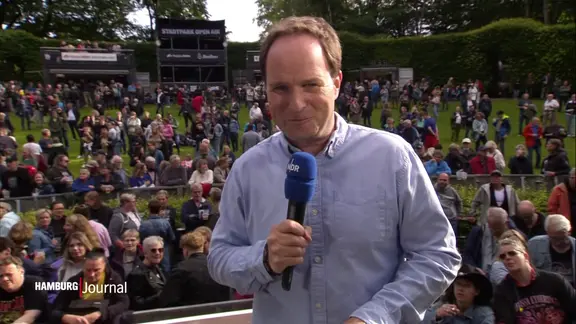 Reporter Christian Buhk auf dem Stadtpark Open-Air.