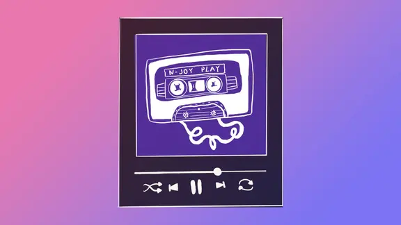 N-JOY Play: Eine Illustration zeigt einen Player mit einer Musikkassette als Titelbild