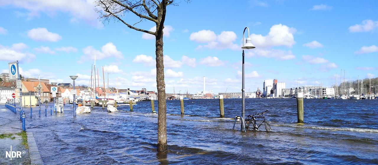 Hochwasser in Flensburg.
