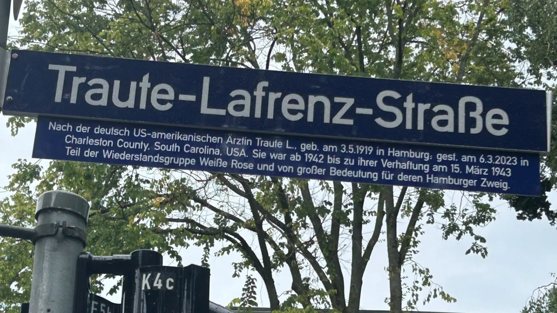 Hamburg: Hindenburgstraße wird zur Traute-Lafrenz-Straße