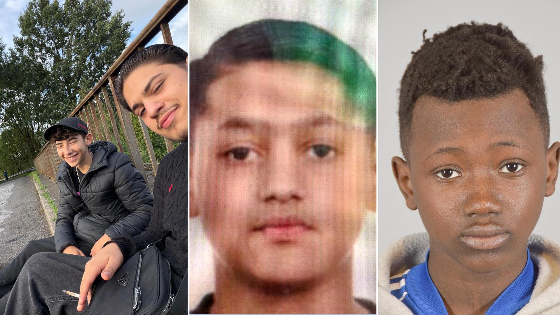 Eine Bildcollage zeigt vier vermisste Jungen. | Polizeiinspektion Osnabrück
