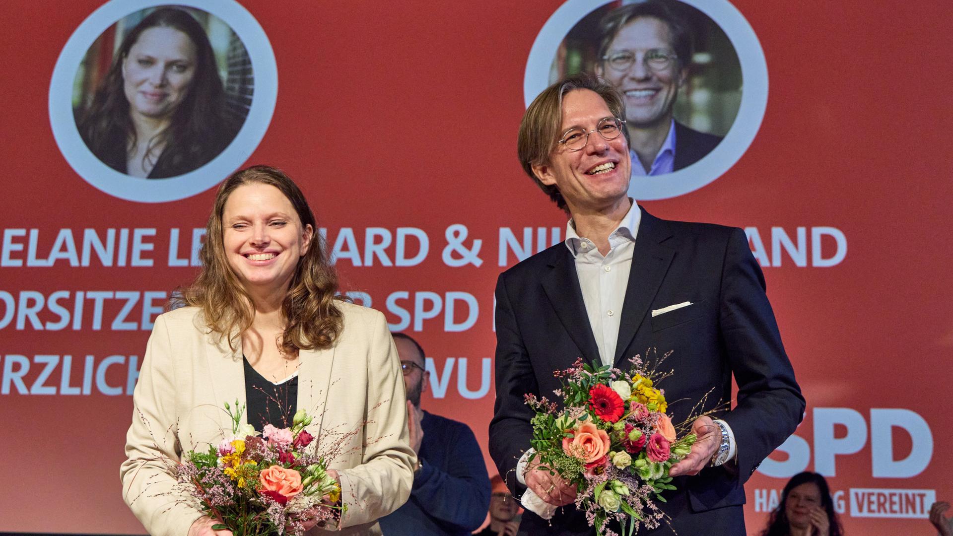 Leonhard und Weiland als Vorsitzende der Hamburger SPD wiedergewählt