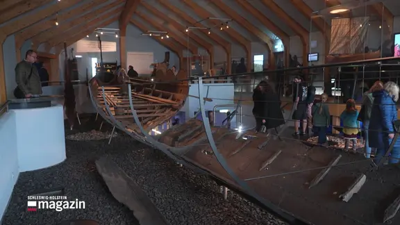 Eine Innenansicht aus dem Haithabu Museum.