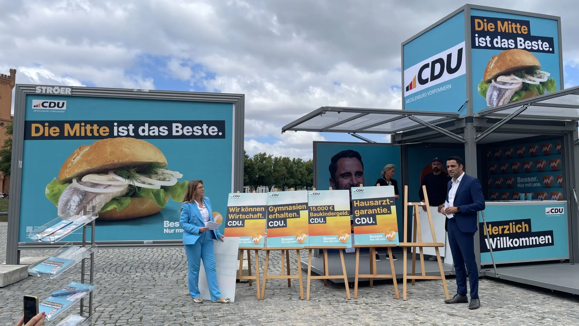 Fischbrötchen gegen das Umfragetief: So will die CDU bei der Landtagswahl in MV punkten