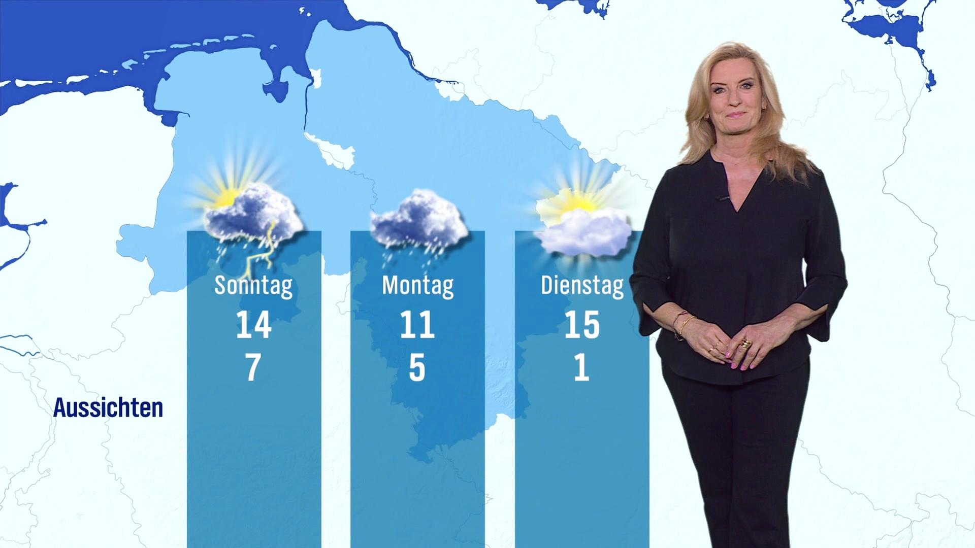 Claudia Kleinert moderiert das Wetter für Niedersachsen. | Screenshot