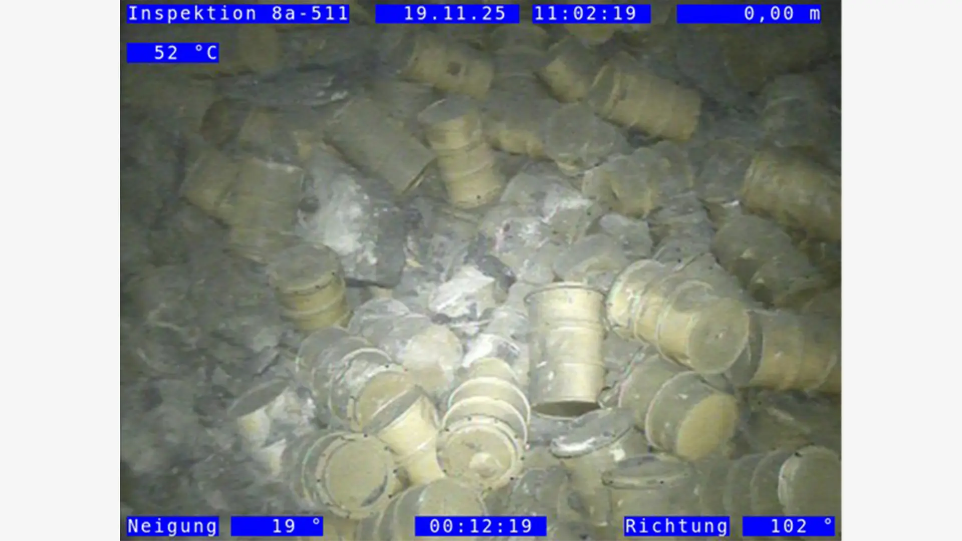 Atommüll-Lager: Erste Aufnahmen zeigen Fässer in Asse-Kammer 8a