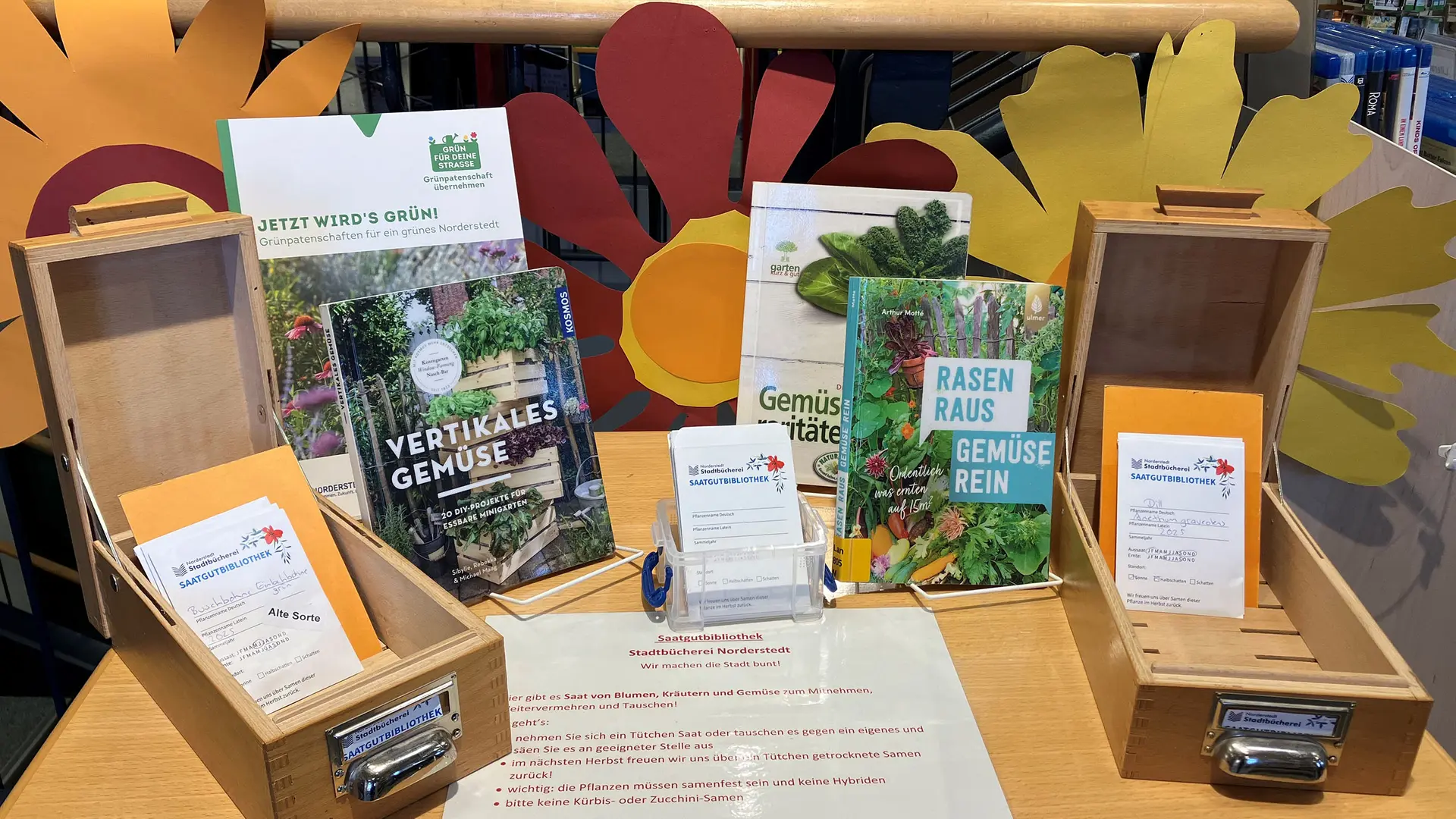 Samen für Blumen und Gemüse aus der Bücherei Norderstedt