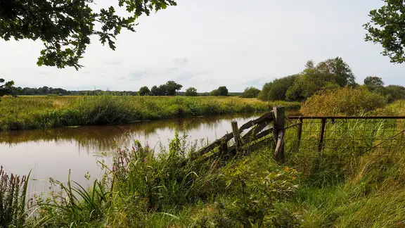 Blick auf die Beek im Teufelmoor am Breiten Wasser.