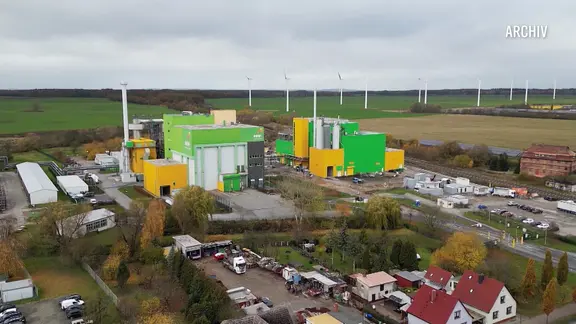 Luftbild der Klärschlammverbrennungsanlage in Stavenhagen
