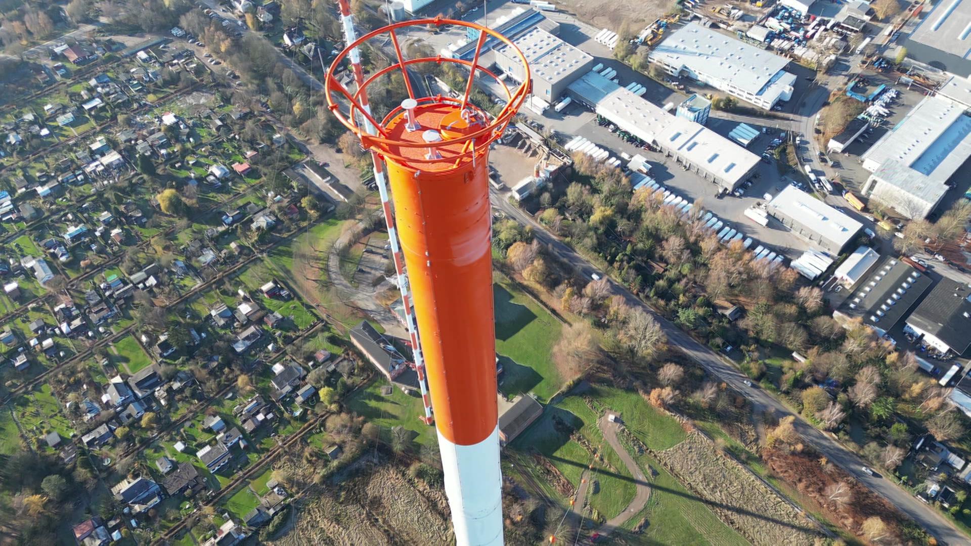 Moorfleet: Neuer NDR Sendemast ist Hamburgs höchstes Bauwerk