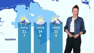Pia Bossmann mit der Wettervorhersage.