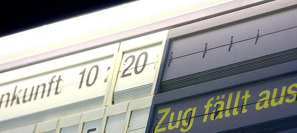 Anzeigetafel der Deutschen Bahn
