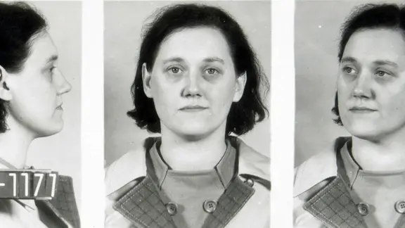 Polizeifoto der legendären Bankräuberin Gisela Werler - genannt Banklady.