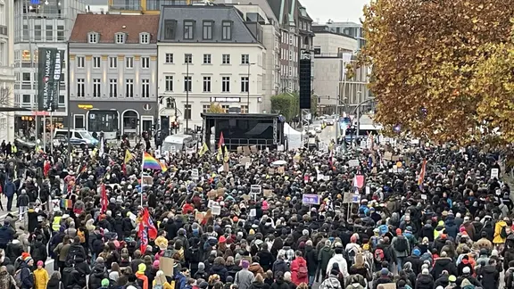 Eine Demonstration am Stephansplatz.