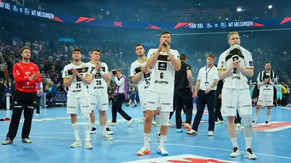 Enttäuschte Spieler vom THW Kiel