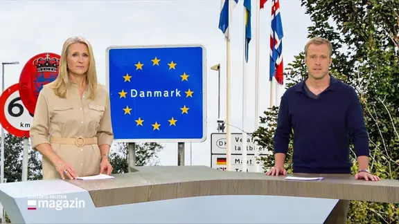 Gabi Lüeße und Henrik Hanses moderieren das Schleswig-Holstein Magazin. 