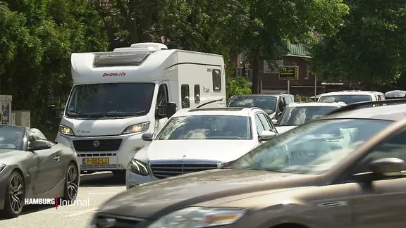 Verstopfte Straßen in Hamburg.