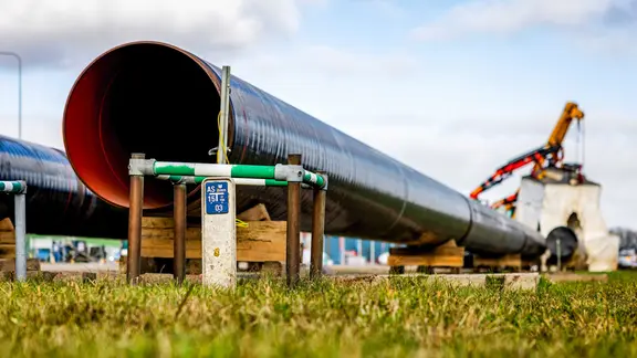 Arbeiten zur Verlegung einer Pipeline zum Transport von CO2 (Themenbild)