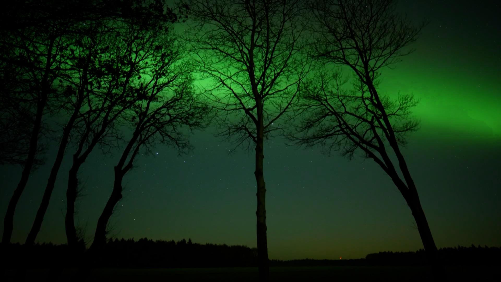 Am Nachthimmel leuchten Polarlichter. | Nord-West-Media TV