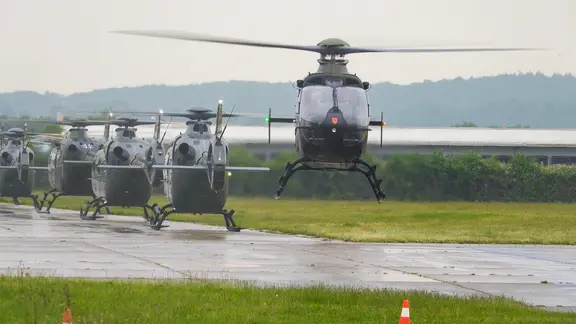 Bundeswehr -Hubschrauber auf dem Flugplatz Hildesheim