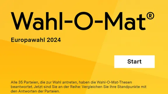 Startseite zum Wahl-O-Mat zur Europawahl 2024.
