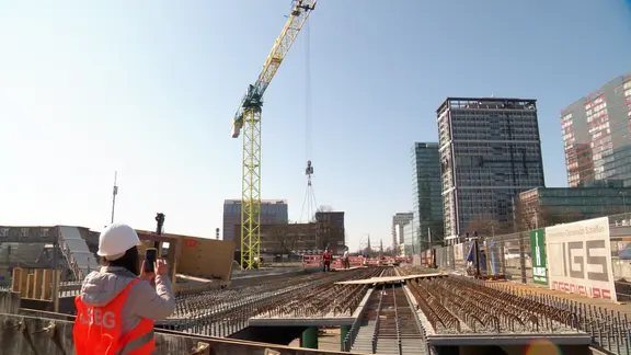 Bauarbeiten an der Berlinertordammbrücke