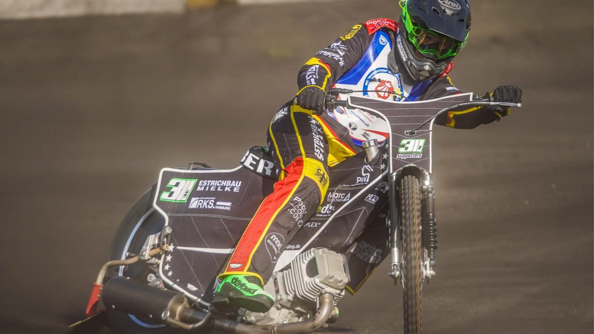 Ein Mann auf einem Speedway-Motorrad. | Matthias Lehmann