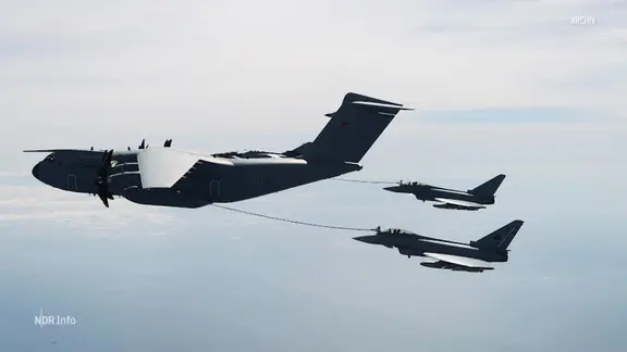 Kampfjet am Himmel.