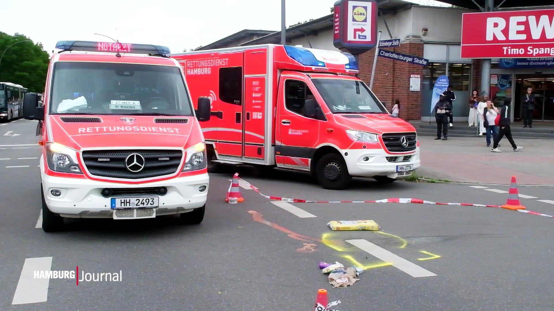 Frau in Hamburg-Jenfeld von Pritschenwagen überrollt