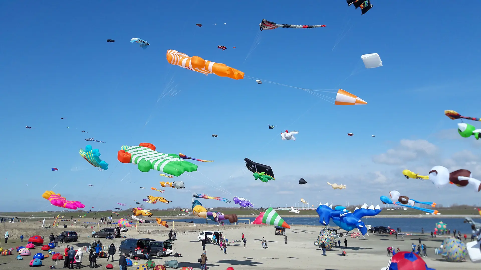 Drachenflugtage in Büsum: Viel Wind und 30 Meter große Drachen