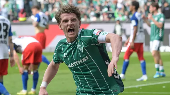 Jens Stage (Werder Bremen), double scorer in the 3-1 victory against HSV