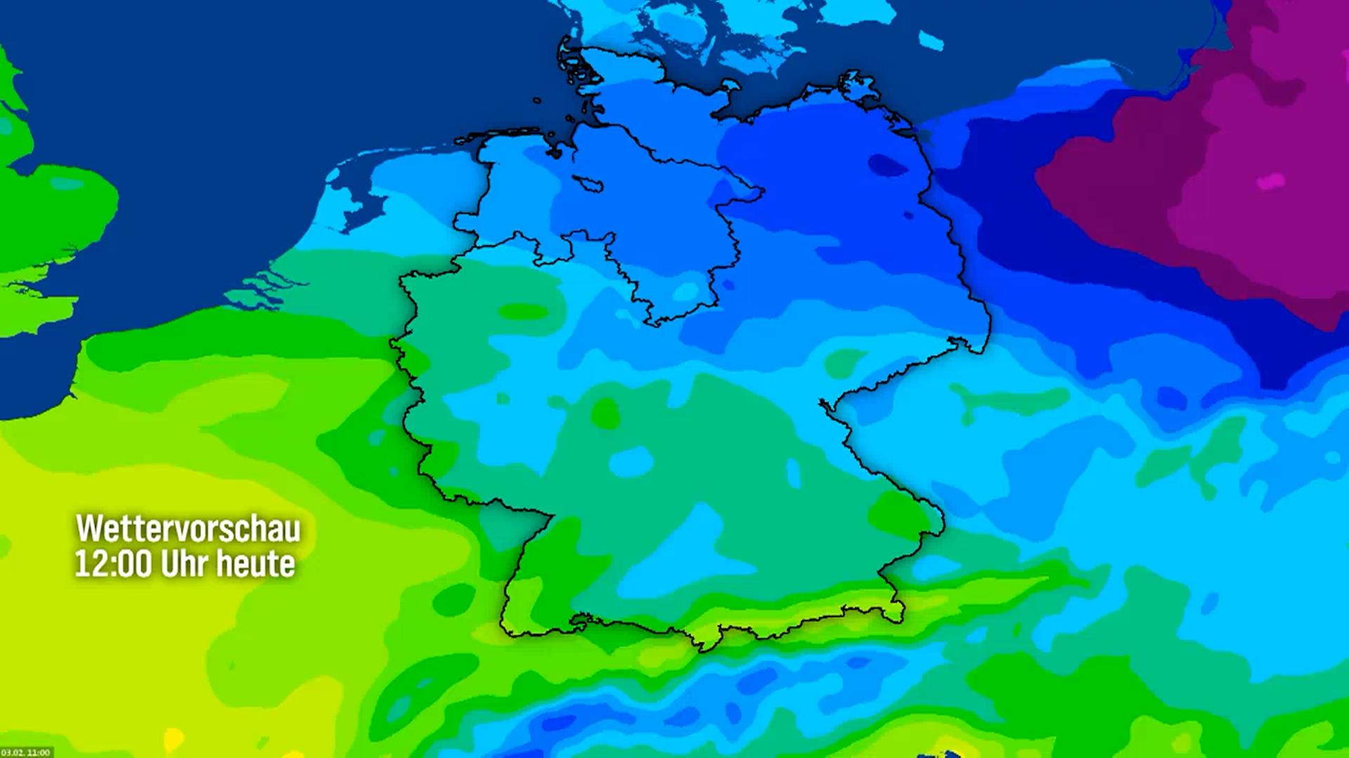 Screenshot der Temperaturvorschau vom 03. Februar, 12 Uhr bis zum 06. Januar 2026, 13 Uhr. | NDR