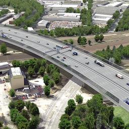 Die Computergrafik zeigt, wie die verbreiterte Langenfelder Brücke in Hamburg aussehen soll.