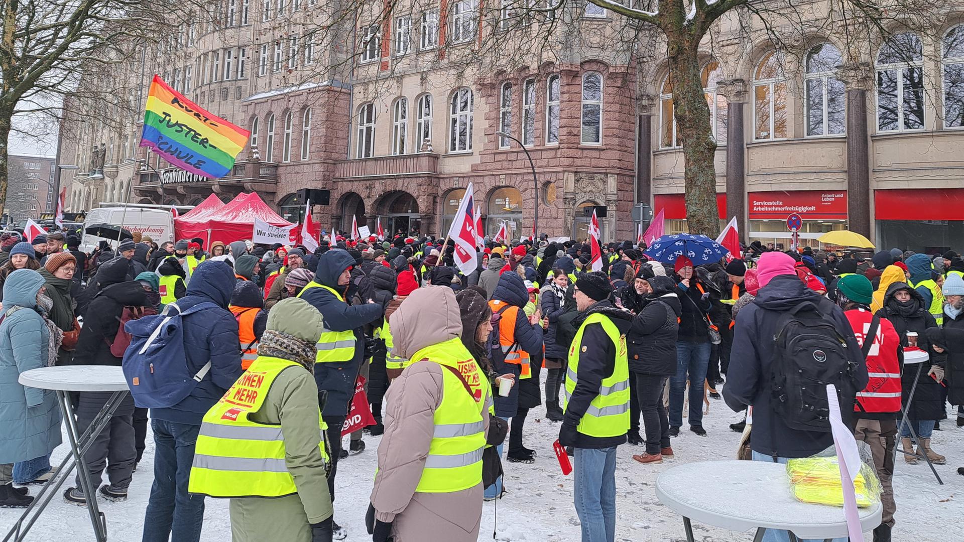 Heute wieder Warnstreiks im öffentlichen Dienst in Hamburg