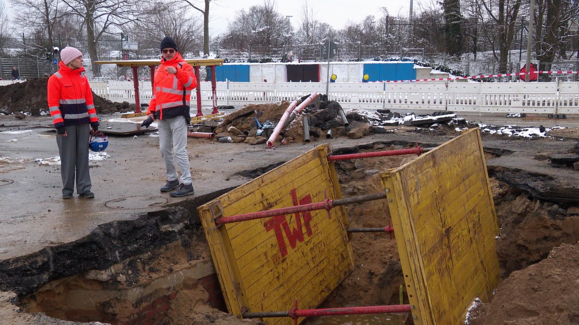 Nach Wasserrohrbruch: Kollaustraße bleibt teilweise gesperrt