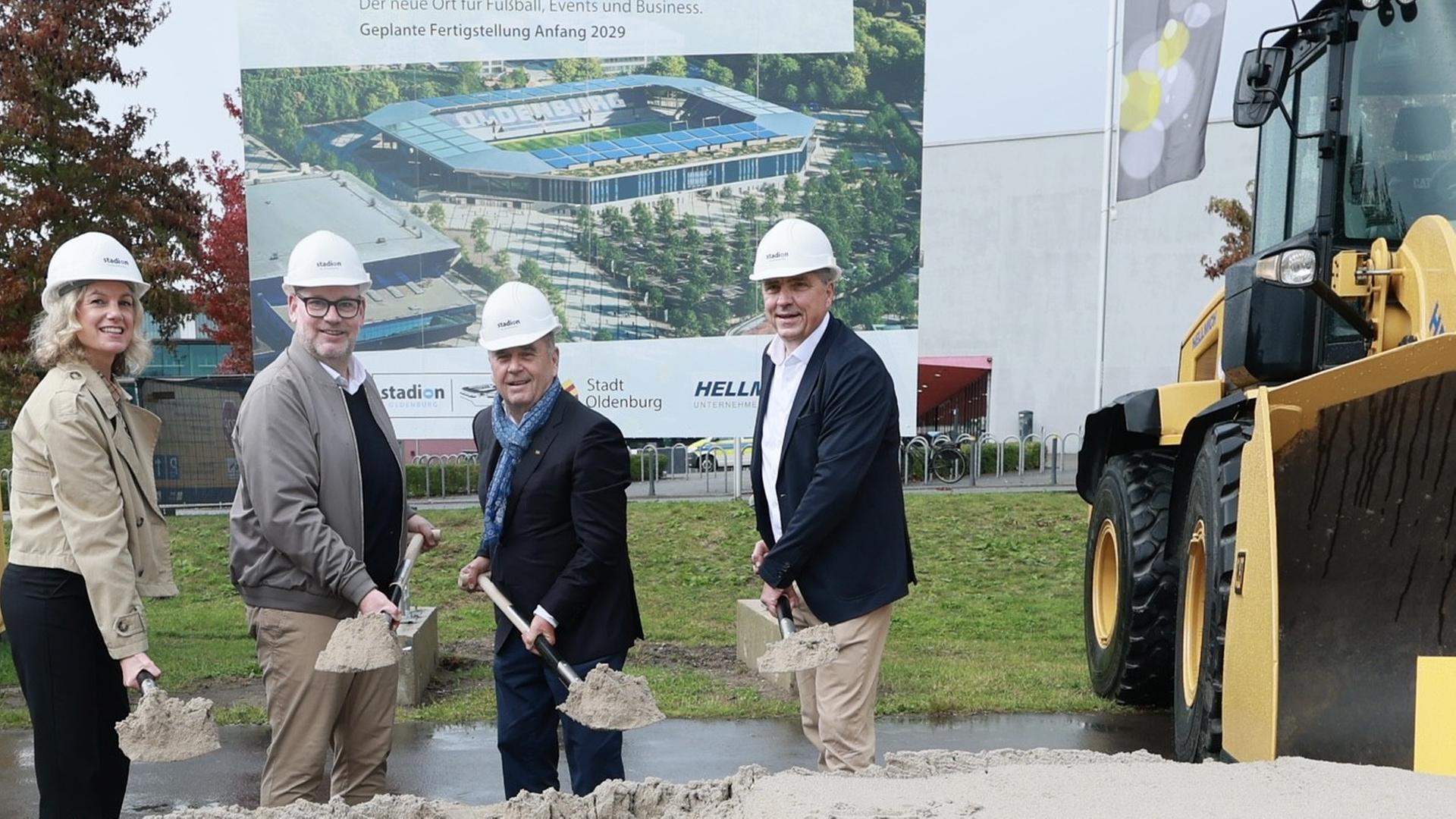 Spatenstich für den Neubau des Fußballstadion Oldenburg |  Sascha Stüber / Stadt Oldenburg