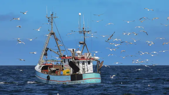 Ein Fischkutter auf der Ostsee.