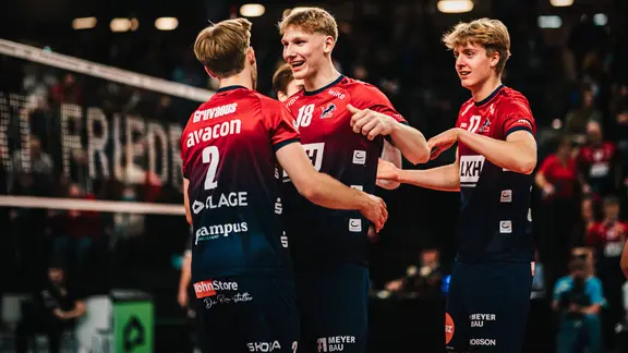 Jubel bei den Volleyballern der SVG Lüneburg 