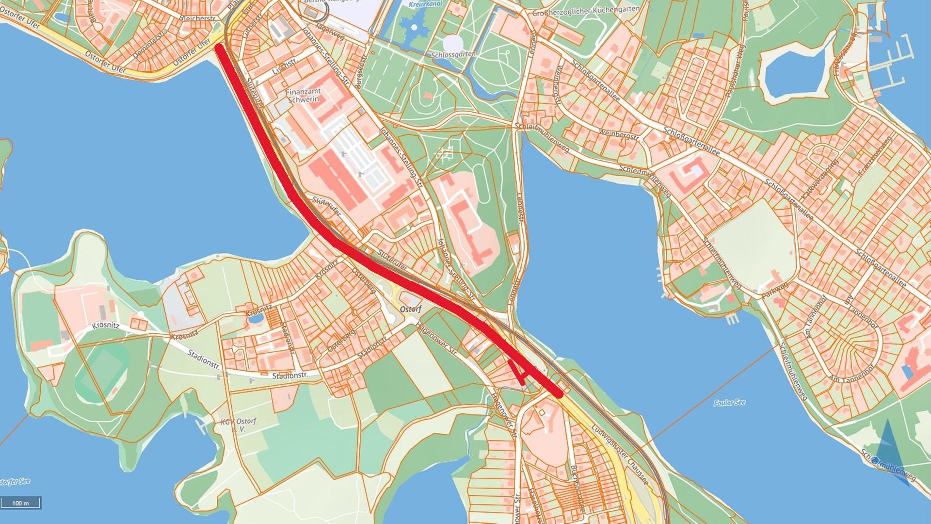Schwerin: Neue Baustelle auf Ludwigsluster Chaussee