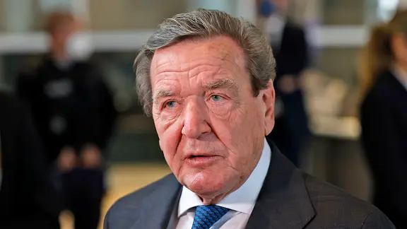 Former Chancellor Gerhard Schröder during an interview.